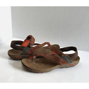 Merrell Mimosa Clove Kangaroo Women's 9 Brown Suede Slip On Casual Thong Sandals